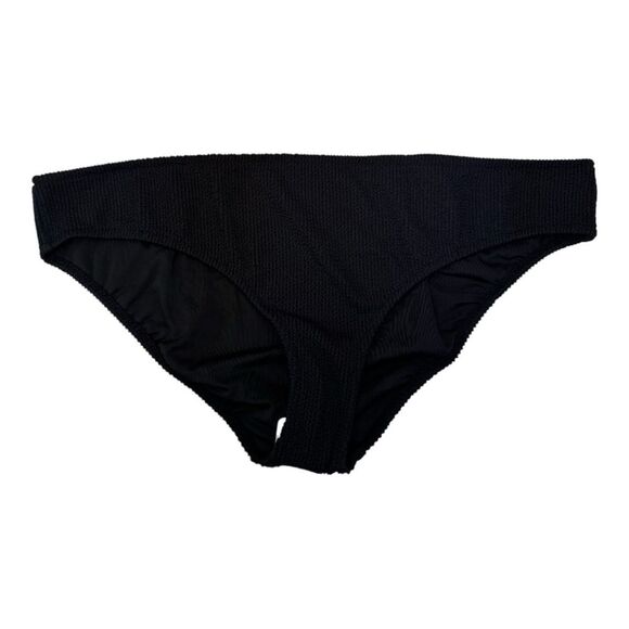 NWT J Crew Black Textured Hipster Full Coverage Bikini Swimwear Bottom Size 2X - Picture 1 of 10